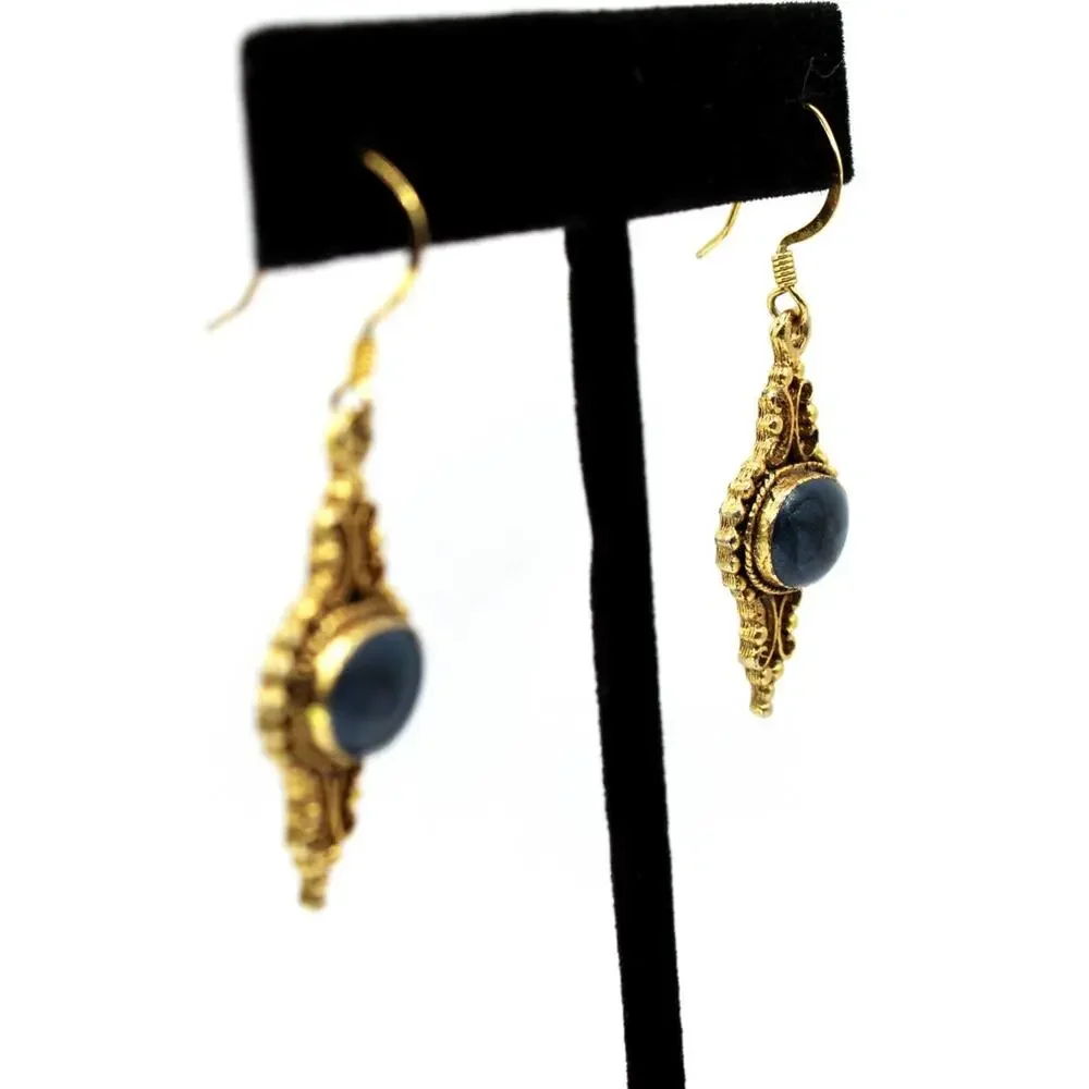 Women’s Earrings Classic Pierced Blue Bronze‎ Tone